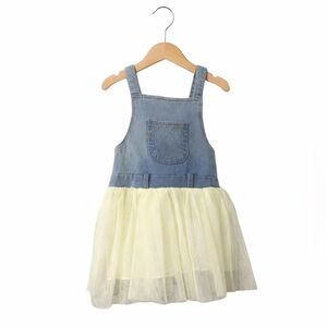 Boutique Denim Tulle Dress Boutique 2T 3T Ivory Tutu Skirt Fairycore Dress